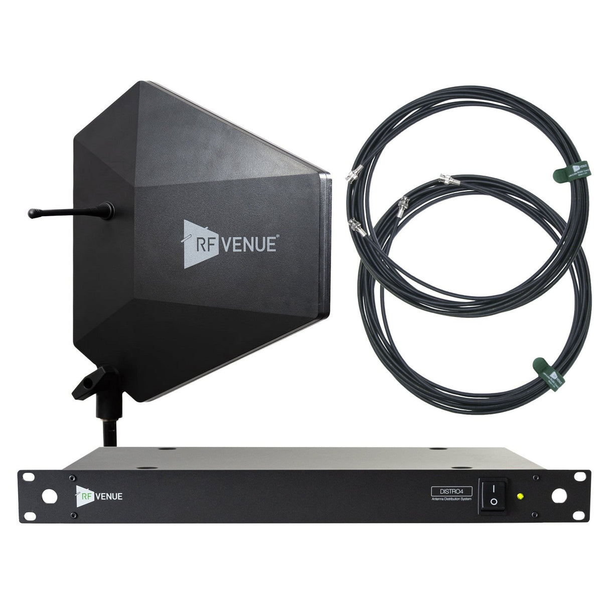RF Venue Diversity Fin IPX Antenna with DISTRO4 4-Channel UHF Distribution System 470-928 MHz