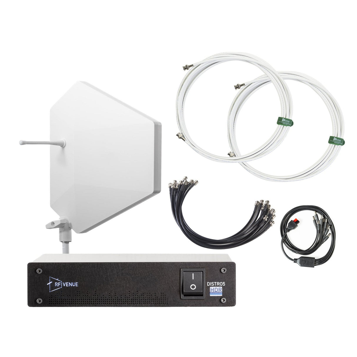 RF Venue Diversity Fin IPX Antenna with DISTRO5 5-Channel UHF Distribution System 470-928 MHz