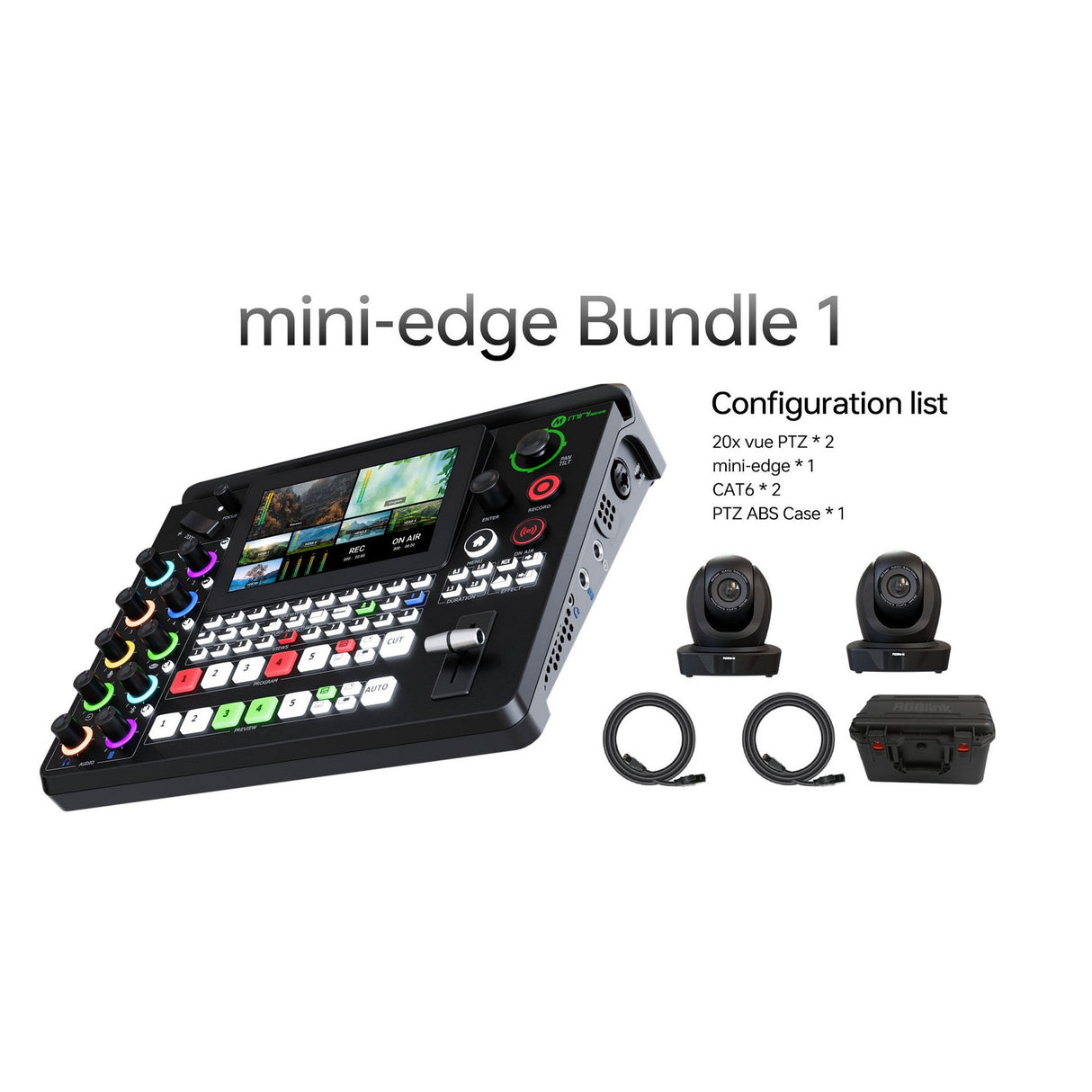 RGBlink mini-edge Bundle 1 with Switcher and 2x vue PoE PTZ Cameras