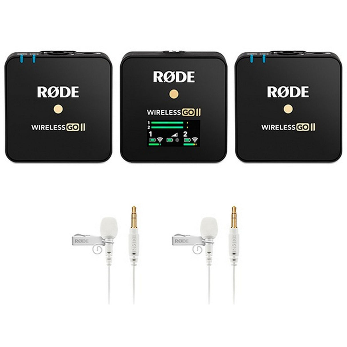 RODE GO II Dual Channel Wireless Microphone System with 3.5mm TRS Lavalier, White