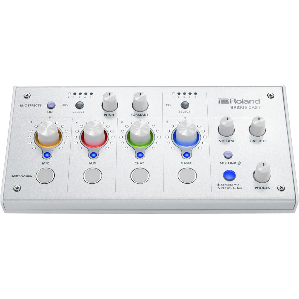 Roland BRC-WH BRIDGE CAST Dual-Bus Gaming Audio Mixer, White