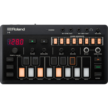 Roland J-6 chord synthesizer front panel with sequencer controls
