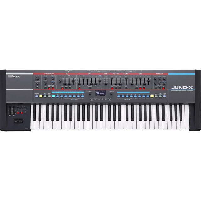 Roland JUNO-X 61-key synthesizer keyboard front view