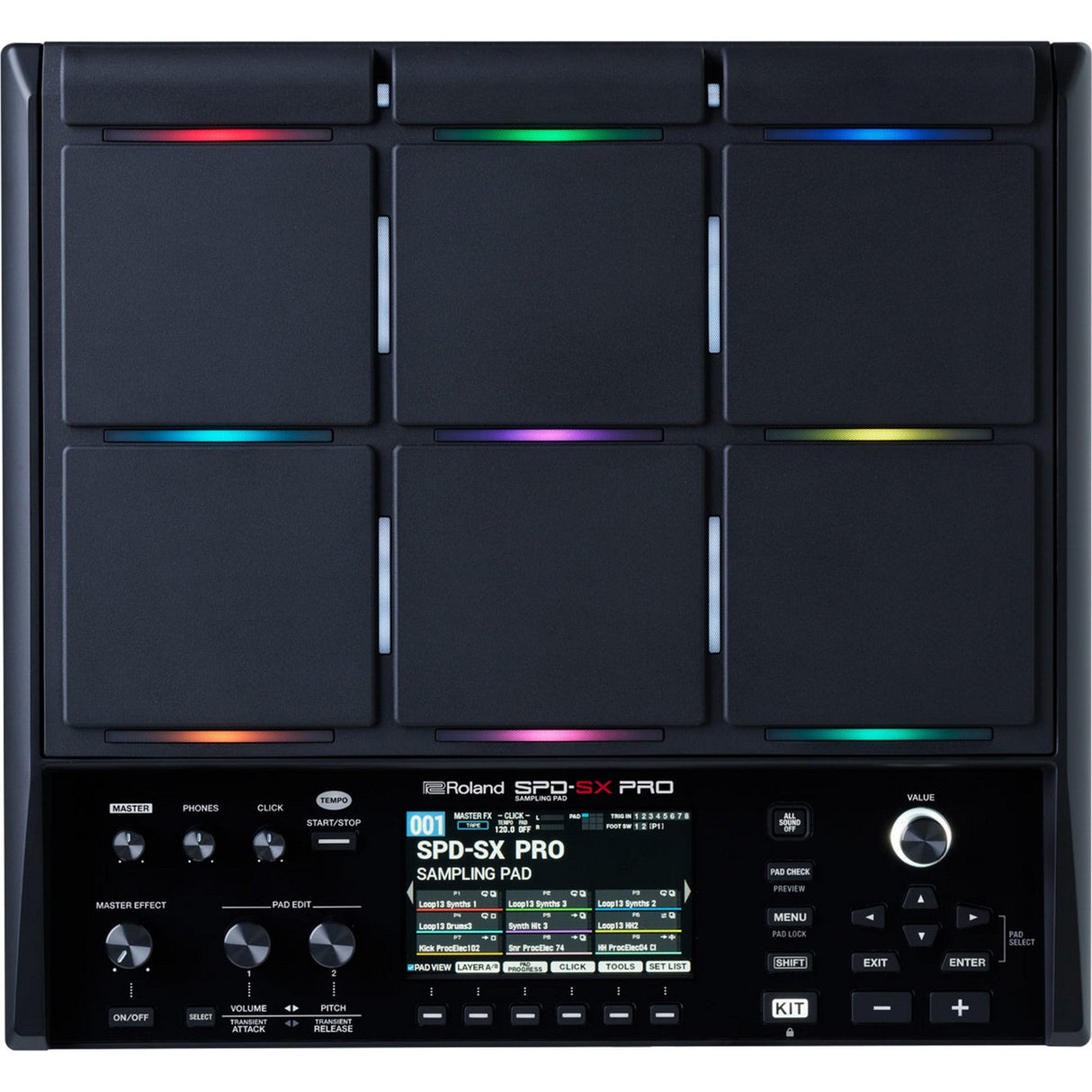 Roland SPD-SX PRO sampling pad 9-pad percussion controller front view