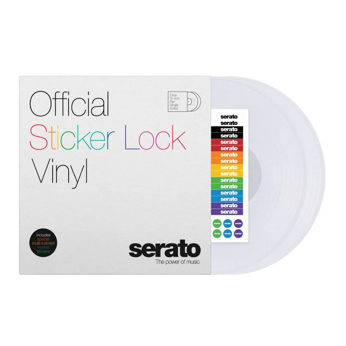 Serato 12 Inch Serato Sticker Lock Vinyl, Clear, Pair