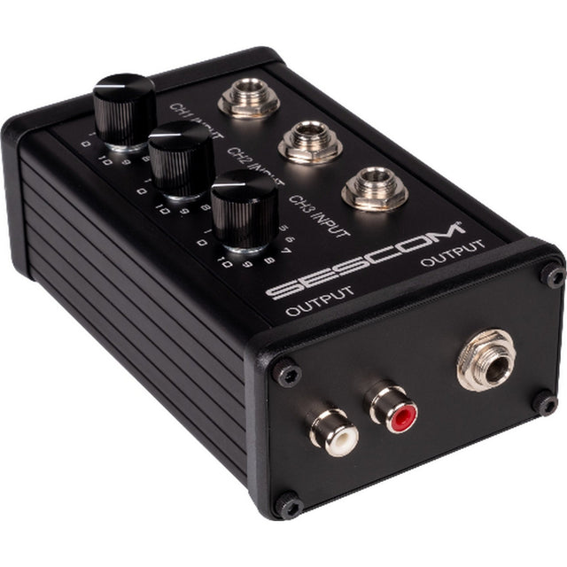 Sescom SES-3MIX-HZ 3-Channel Passive Instrument-Level Audio Mixer