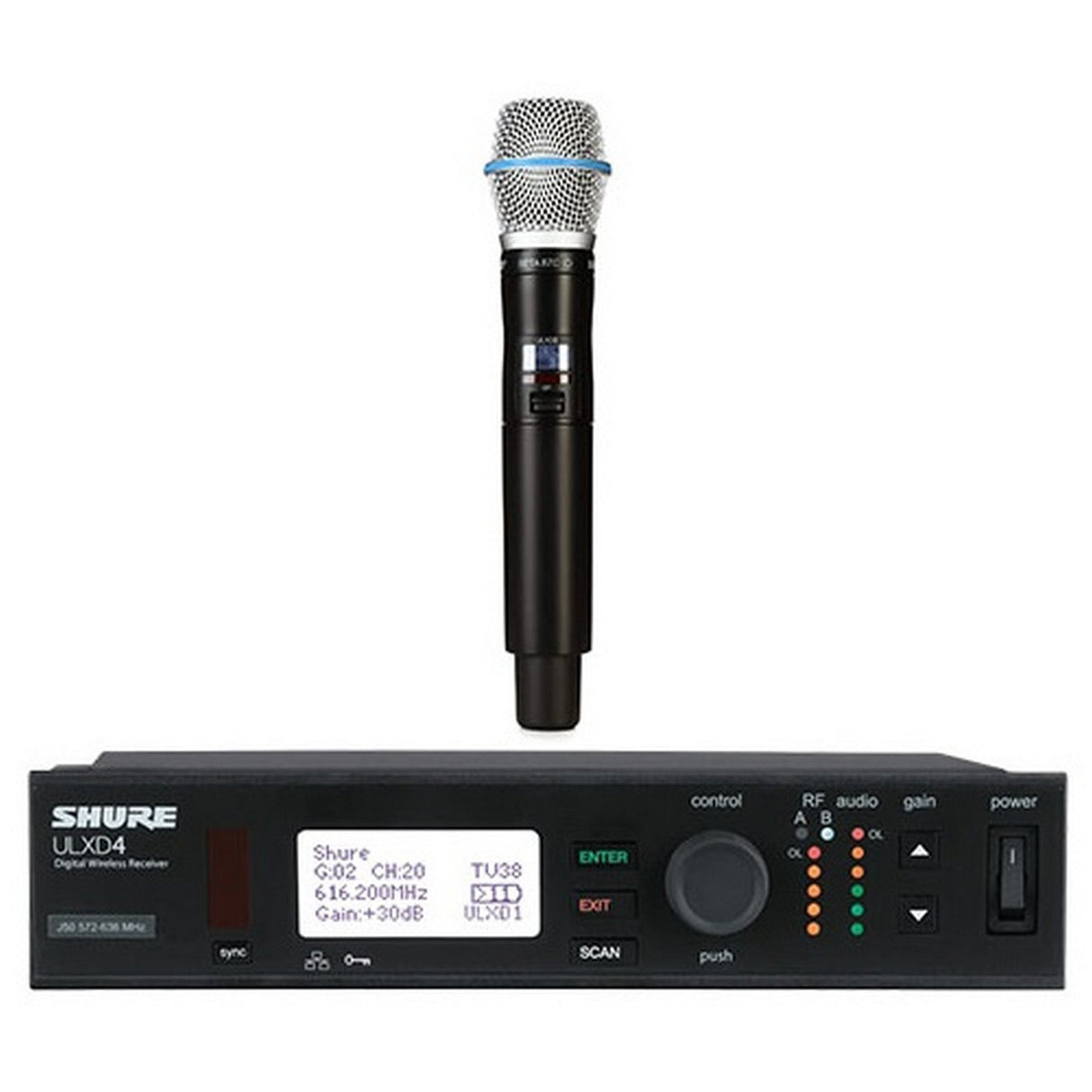 Shure ULXD24/B87C Handheld Wireless Microphone System, H50 534-598 MHz