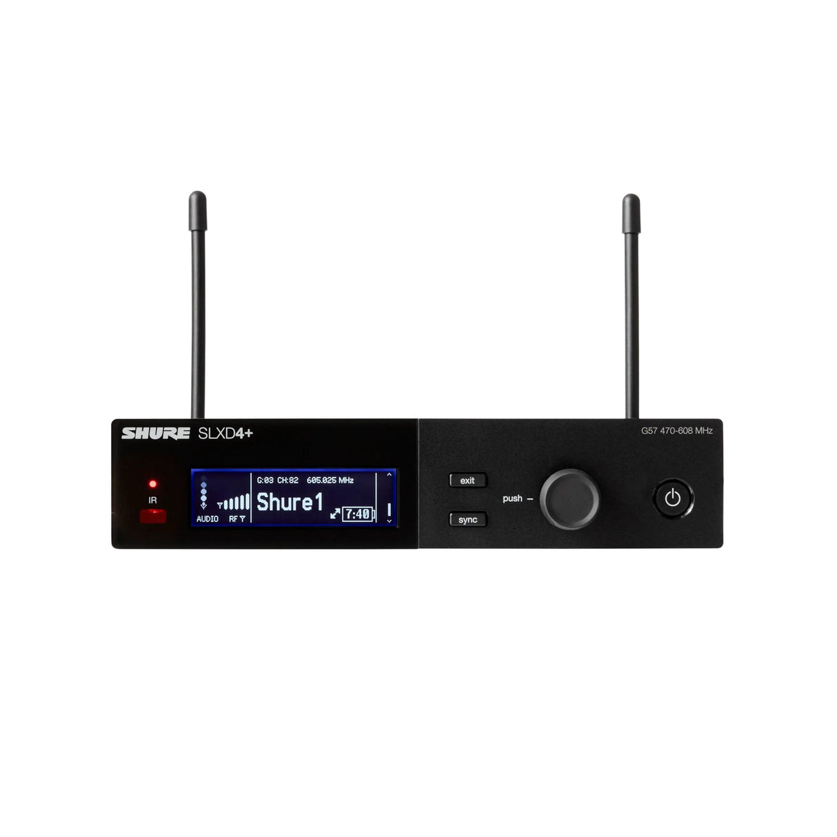 Shure SLXD4+TA TAA Compliant Digital Wireless Rackmount Receiver, G57 470-608 MHz