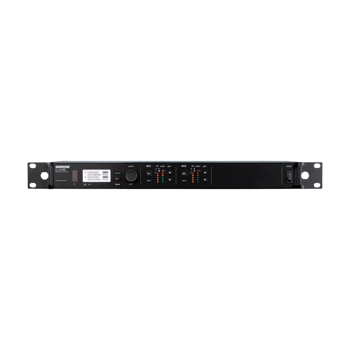 Shure ULXD4D Dual-Channel Digital Wireless Receiver G57 Band (470-608 MHz)