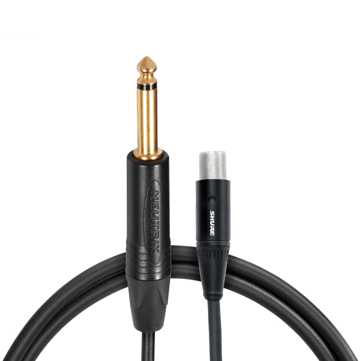 Shure WA306 Premium push button TQG connector guitar cable, for use with PG1, PGX1, PGXD1, BLX1, SLX1, ULX1, UR1, UR1M Bodypack transmitters