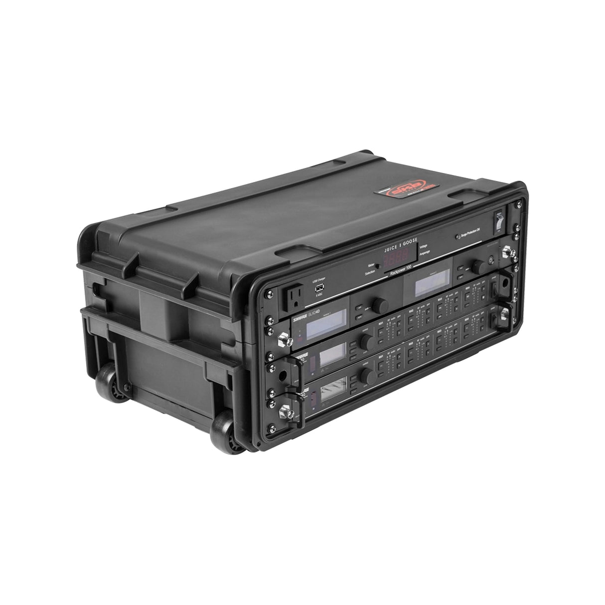 SKB 3i-4U11-W 4U Injection Molded 11-Inch Deep Rack with Wheels