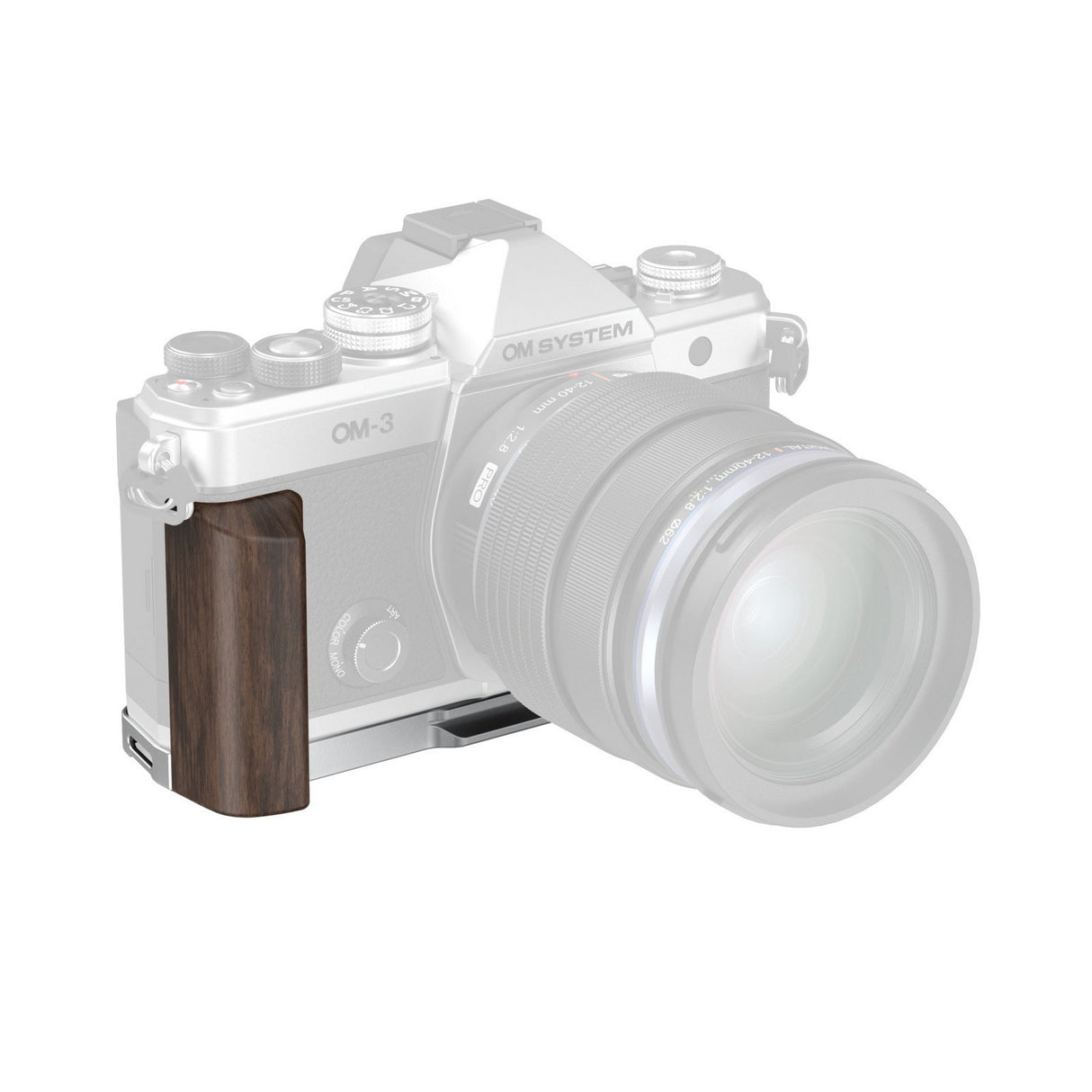 SmallRig 5563 L-Shaped Mount Plate with Wooden Handle for OM SYSTEM OM-3