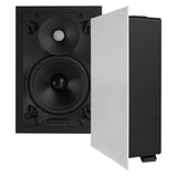 Sonance VX Series 6-Inch Rectangle In-Wall Speaker with White Micro Trim Grille Pair - VX66