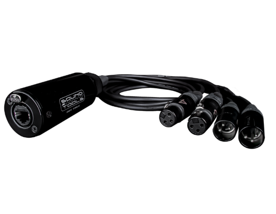 SoundTools CTMFX CAT Tails 2-Male XLR and 2-Female XLR Breakout Tails to Female etherCON, 24-Inch