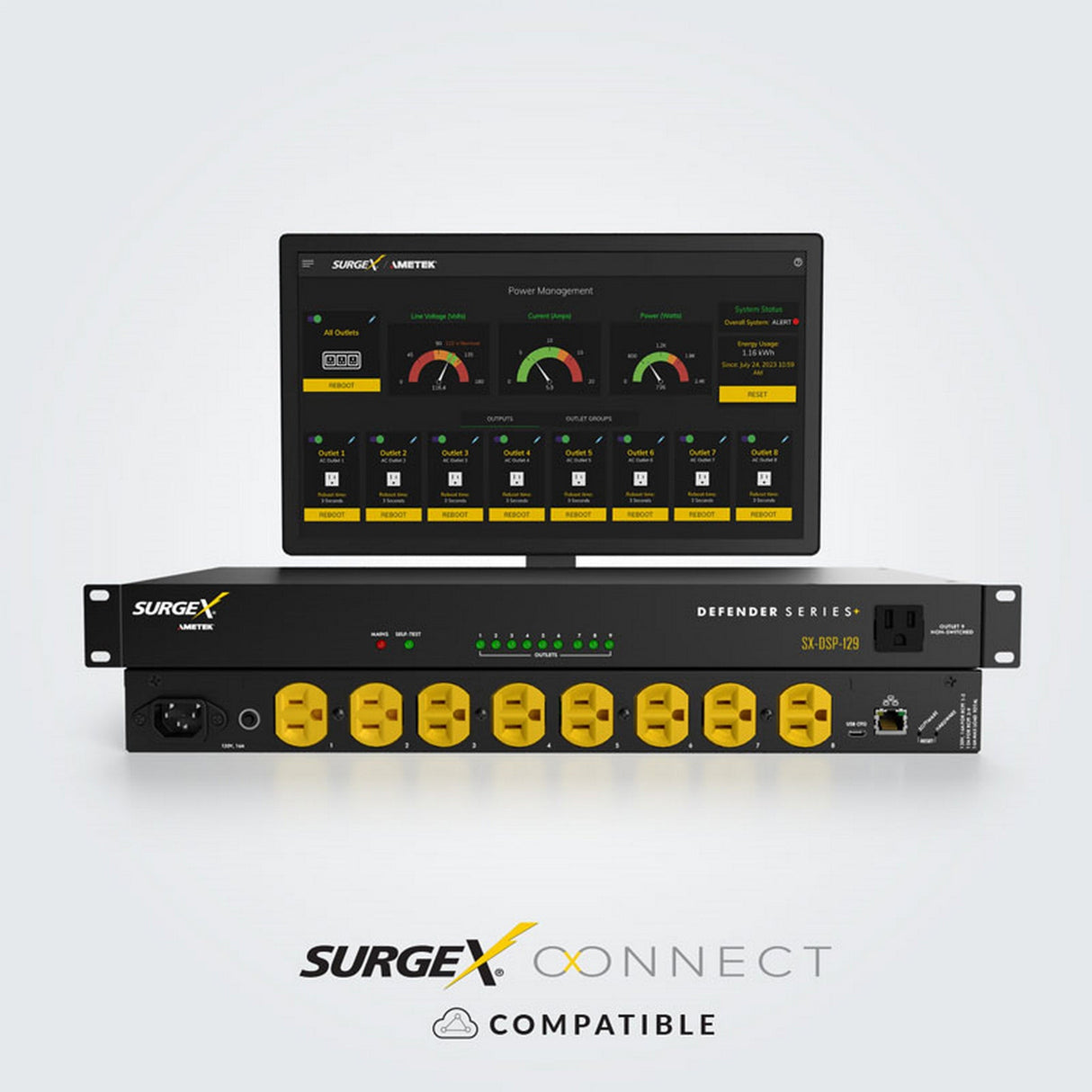 SurgeX IP-Connected Multi-Stage Surge Suppressors with Detachable Power Cord