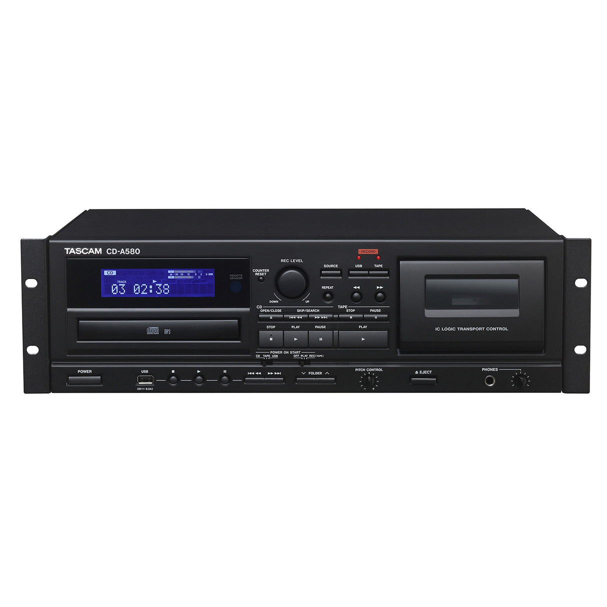 Tascam CD-A580 Cassette Recorder/CD Player/USB Flash Drive Recorder