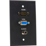 TecNec BRP-1213/BA HMDI VGA Mini 1 Gang Wall Plate Black Anodized