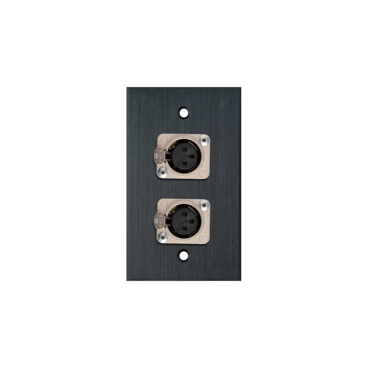 TecNec WPBA-1116 3 Pin XLR Female 1 Gang Wall Plate Black Anodized