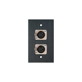 TecNec WPBA-1116 3 Pin XLR Female 1 Gang Wall Plate Black Anodized