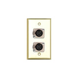 TecNec WPBR-1116 3 Pin XLR Female 1 Gang Wall Plate Brass