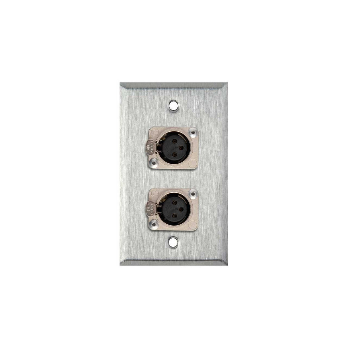 TecNec WPL-1116 3 Pin XLR Female 1 Gang Wall Plate Stainless Steel