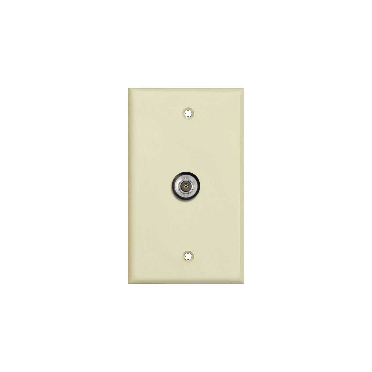 TecNec WPLI-1101 Single BNCF Barrel 1 Gang Wall Plate Ivory Lexan