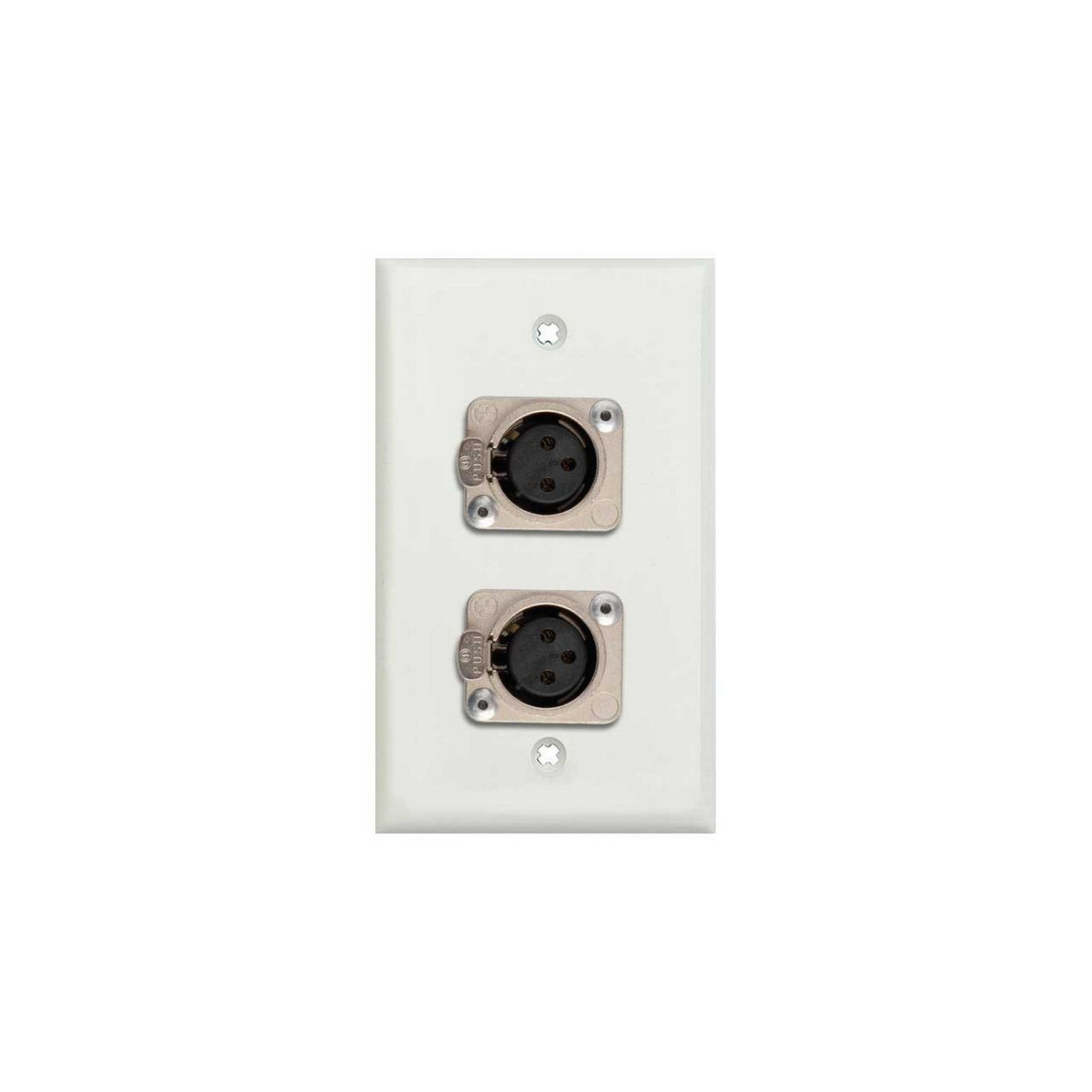 TecNec WPLW-1116 3 Pin XLR Female 1 Gang Wall Plate White Lexan