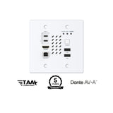 Turtle AV Chazy 4K Wall Plate TX Dante AV-A HDMI and USB-C Encoder