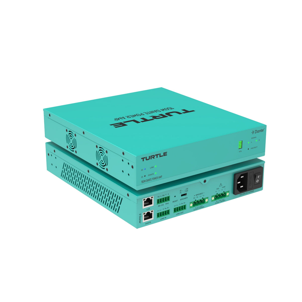 Turtle AV 30W PoE+ Dante Power Amplifier