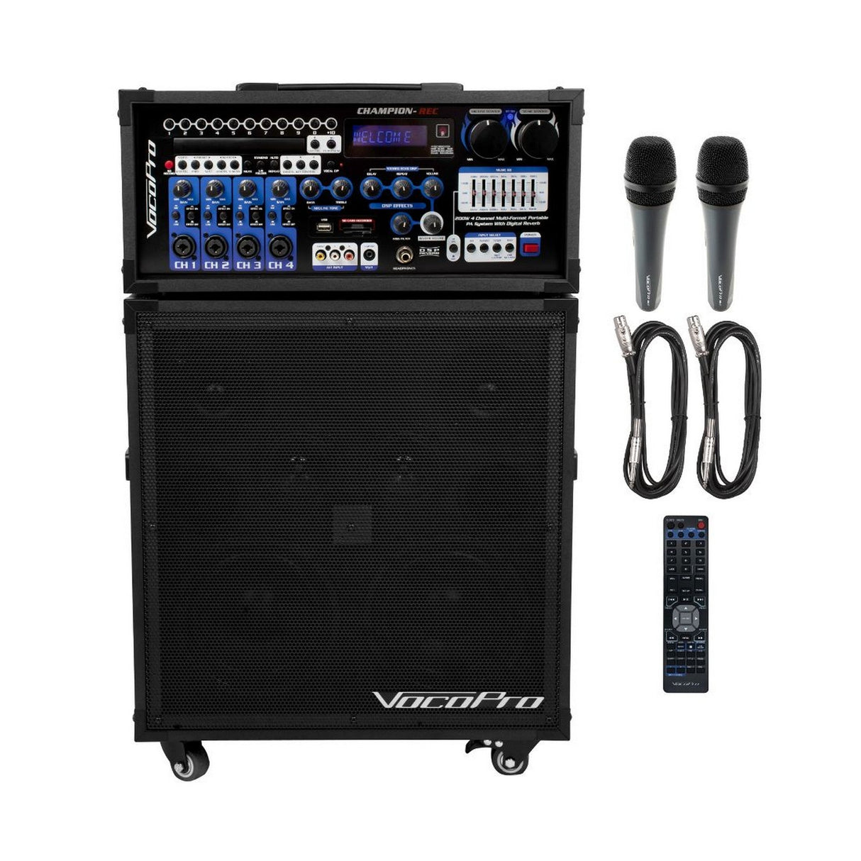 VocoPro Champion-Rec-BT Basic 200W Portable Karaoke PA System