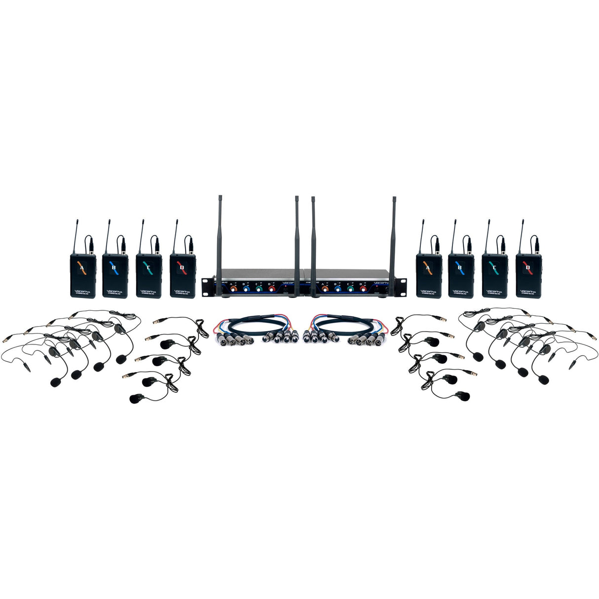 VocoPro Digital-PLAY-8 UHF Wireless 8-Channel Headset/Lapel Microphone System, 902-927.2 MHz