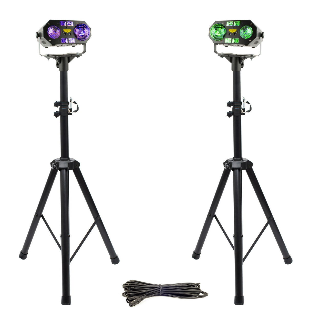 VocoPro DYNAMIC-DUO All-In-One Dual Rave Light Package