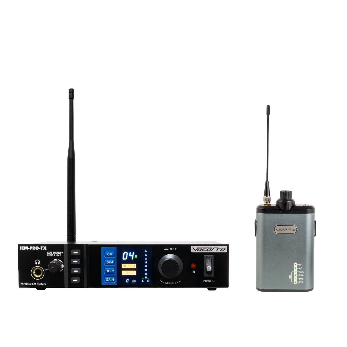VocoPro IEM-PRO RANGE UHF Stereo Wireless In-Ear Monitor System