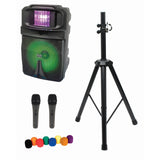 VocoPro Karaoke-Thunder-1500-Pro 1000W Karaoke Wireless Microphone Speaker System with RGB Lights