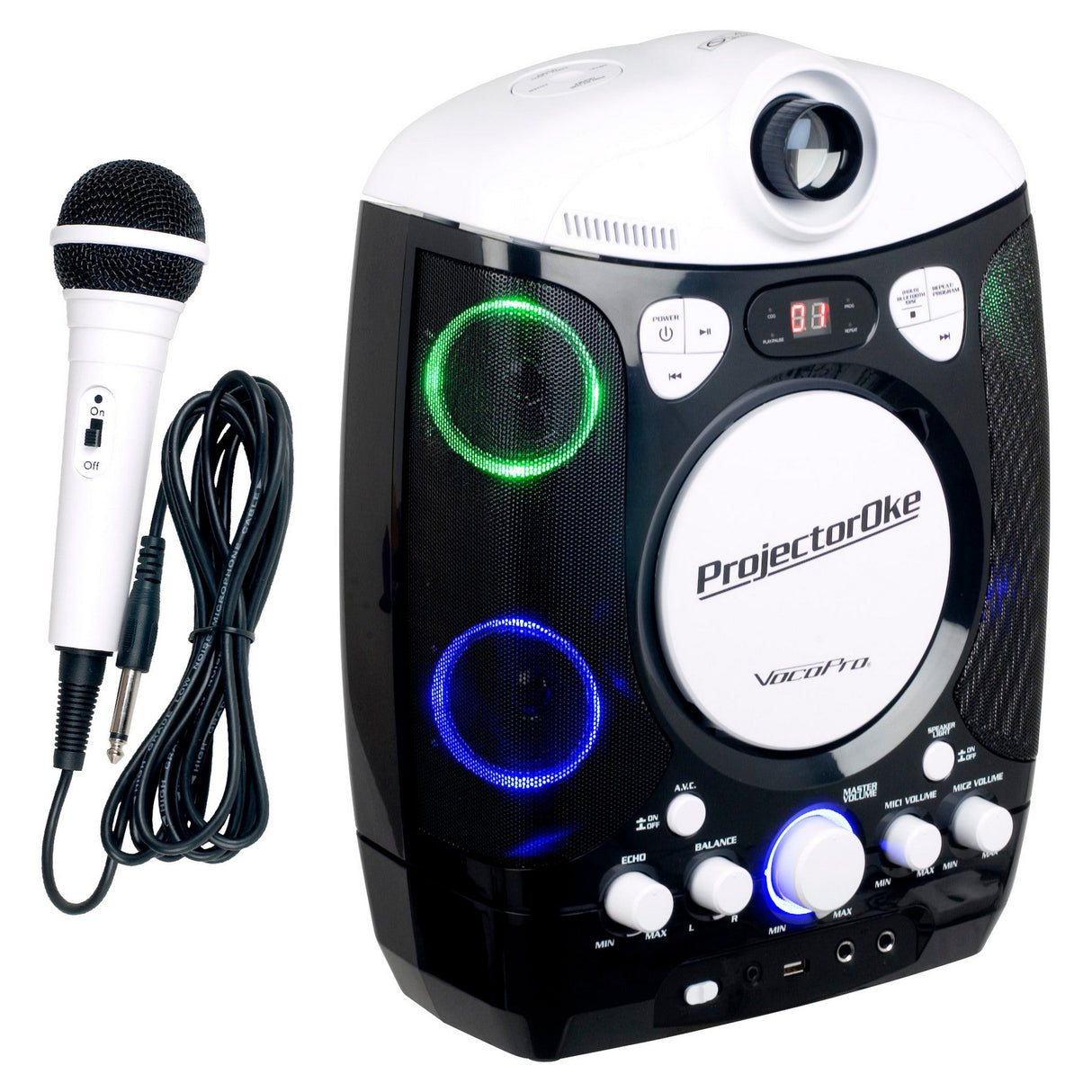 VocoPro ProjectorOke CDG/Bluetooth Karaoke System with LED Projector