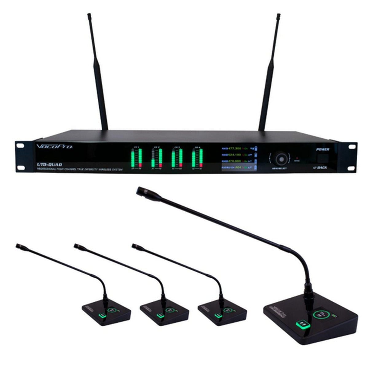 VocoPro UTD-QUAD-CONFERENCE Quad Digital Wireless Conference Microphone System