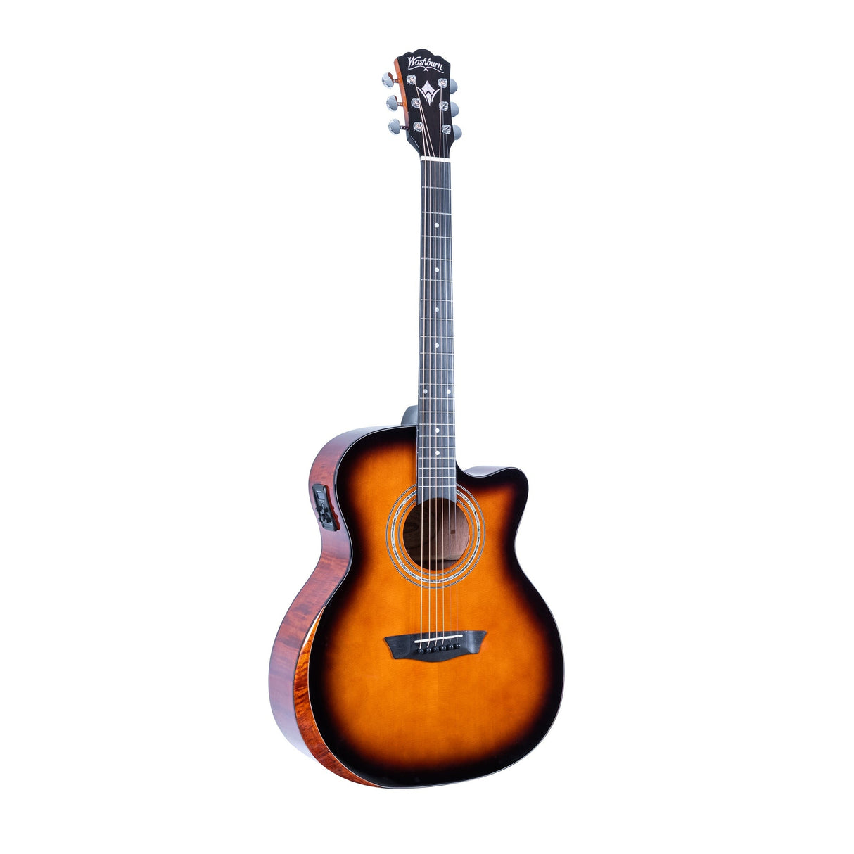 Washburn WCG10CE Comfort Series Grand Auditorium Acoustic-Electric Guitar, Sunburst Gloss Finish