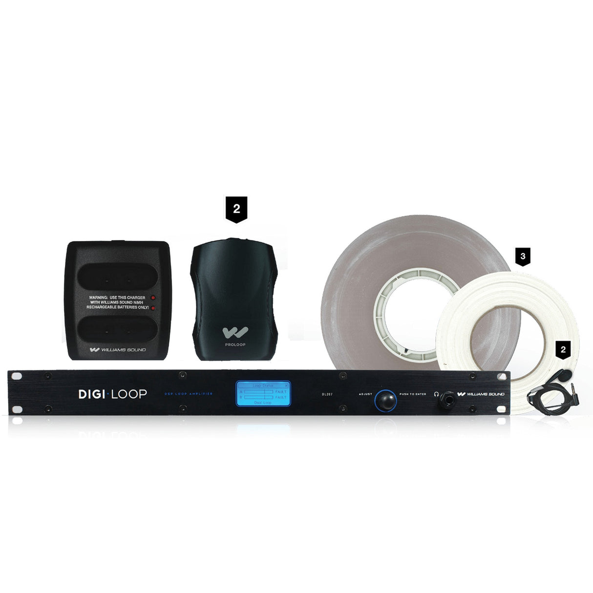 Williams AV DL207 SYS D Digi-Loop Medium Area Dual Channel Hearing Loop Dante System