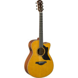 Yamaha AC5M Concert Body Solid Mahogany Cutaway Acoustic Guitar, Vintage Natural