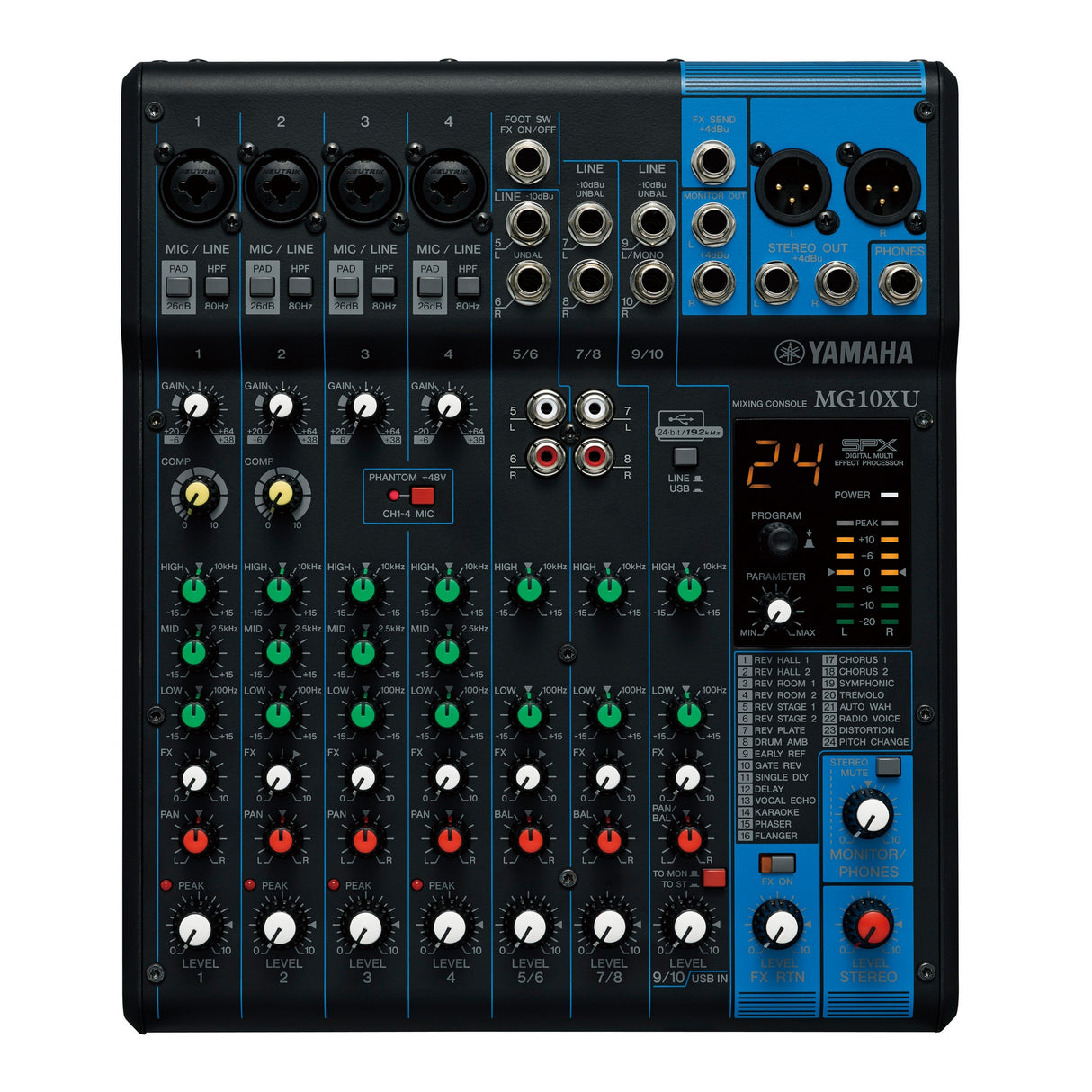 Yamaha MG10XU | 10-Channel USB Mixer with Built-in SPX Digital Effects