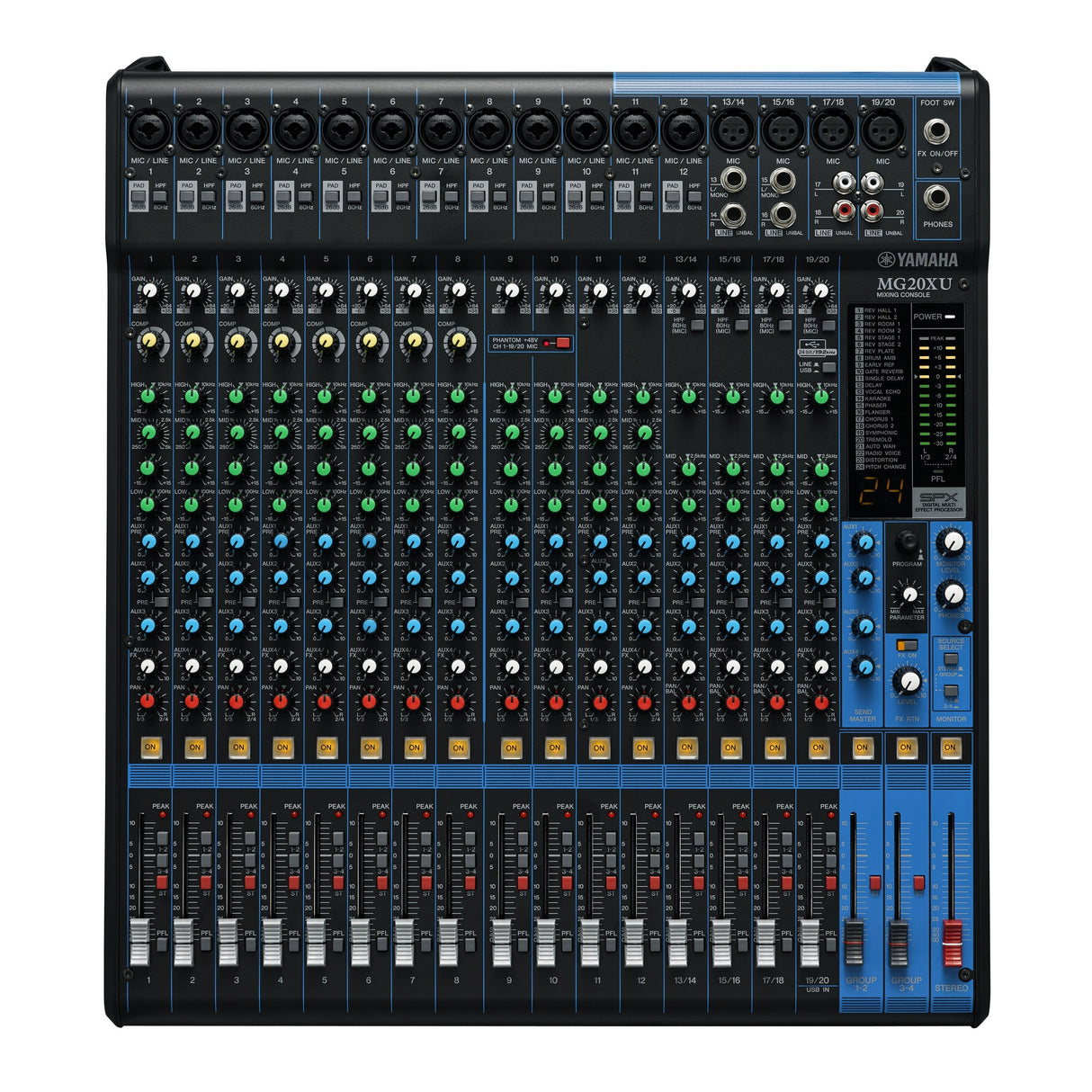 Yamaha MG20XU | 20-Channel USB Mixer with Built-in SPX Digital Effects