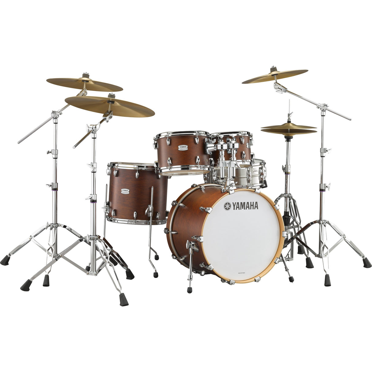 Yamaha Tour Custom 4-Piece Shell Drum Set with 22-Inch Bass, Maple Chocolate Satin