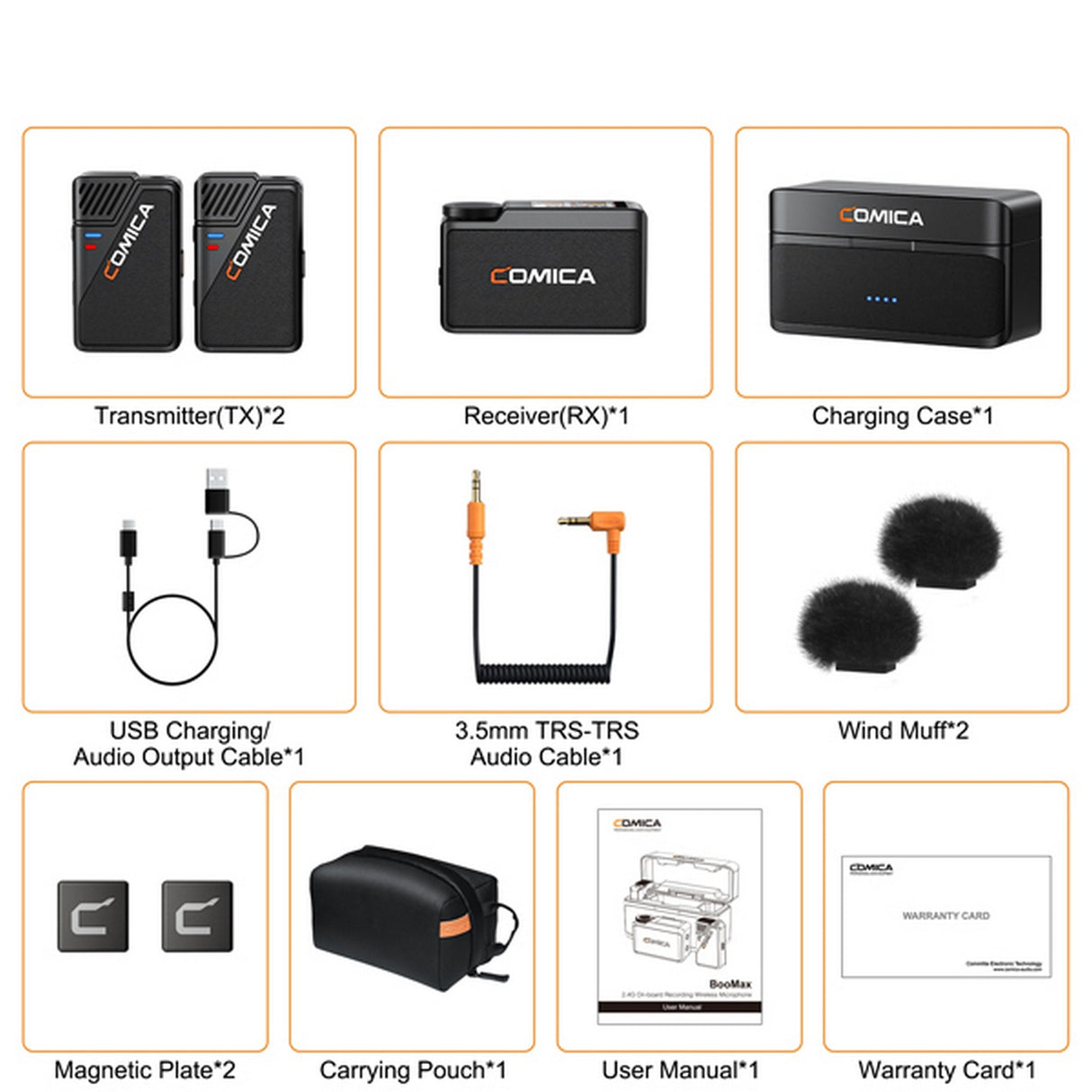 COMICA BooMax 2.4G On-Board Recording Wireless Microphone System