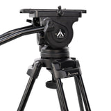 E-Image EI-7100-AAD 2-Stage Aluminum 100mm Fluid Head Tripod Kit with Dolly