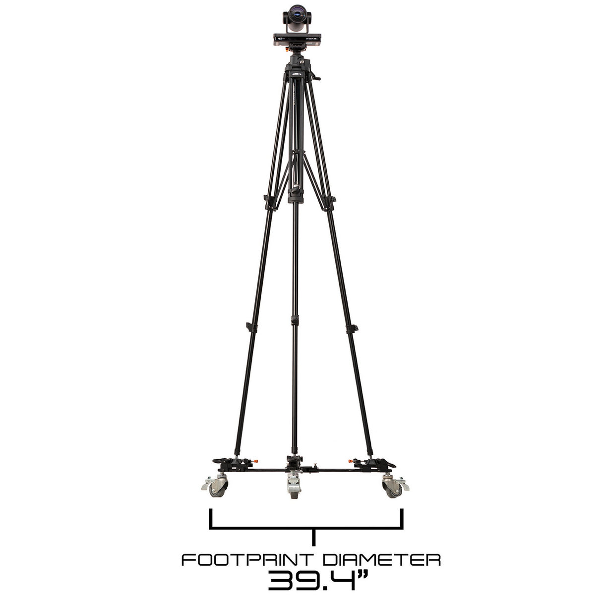 E-Image GA230D-PTZ Aluminum Tripod with Dolly/Geared Column and Quick Release for PTZ Cameras