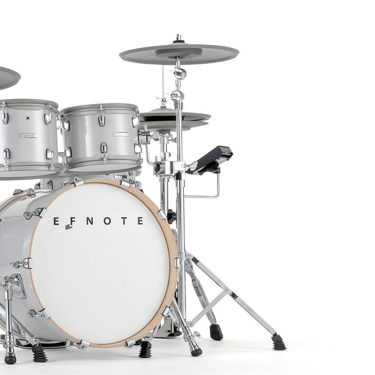 EFNOTE 7 Acoustic Designed Electronic Drum Set, White / Sparkle