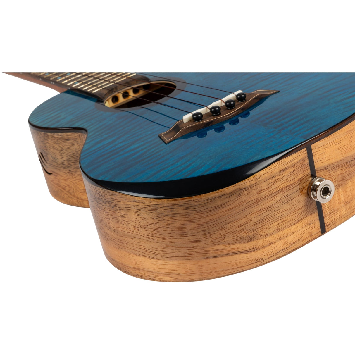 Flight Comet EQ-A Tenor Solid Flamed Maple Rosewood Ukulele, Blue