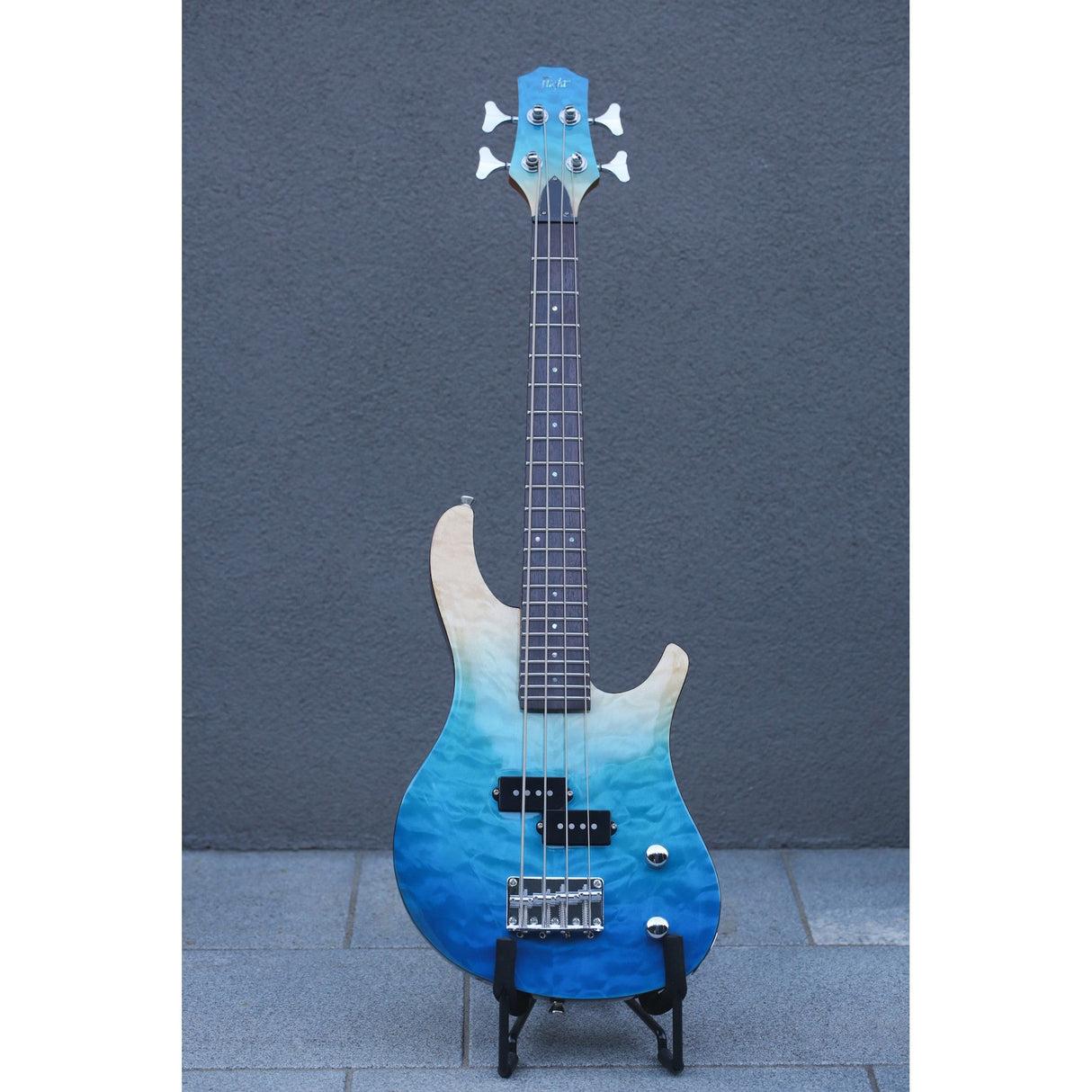 Flight TBL Transparent Blue Solid Body Mini Bass