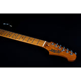 JET Guitars JS 300 BK SSS Basswood Body Electric Guitar with Roasted Maple Neck/Fretboard