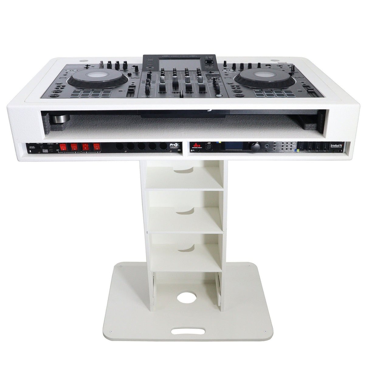 ProX XZF-DJCT W 2U CASE Control Tower DJ Podium for Pioneer DJ DDJ-REV7, XDJ-XZ, DDJ-1000, RANE One